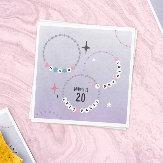 Freundschaftsbracelets zum Lila Geburtstag Serviette (Von Creator hochgeladen)