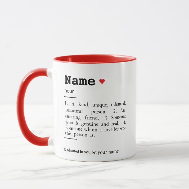 Freundschaftsdefinition, personalisiert, Freundsch Tasse (Links)