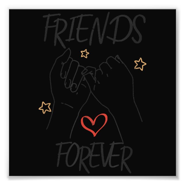 Freundschaftsfreundschaft für immer beste Freunde  Fotodruck (Vorne)