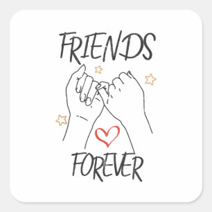 Freundschaftsfreundschaft für immer beste Freunde  Quadratischer Aufkleber