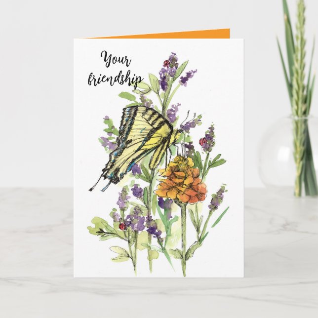 Freundschaftsgarten in den Blume der Herzblutspüte Karte (Vorderseite)