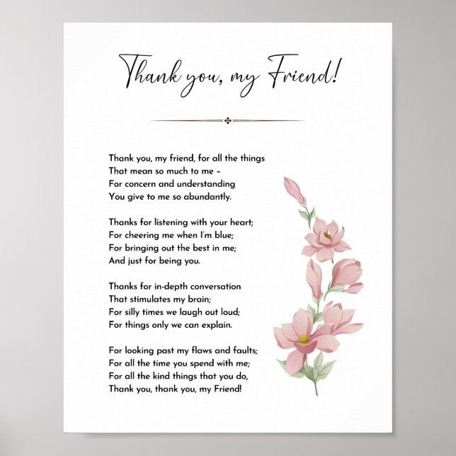 Freundschaftsgedicht, Das beste Angebot für Freund Poster (Vorne)