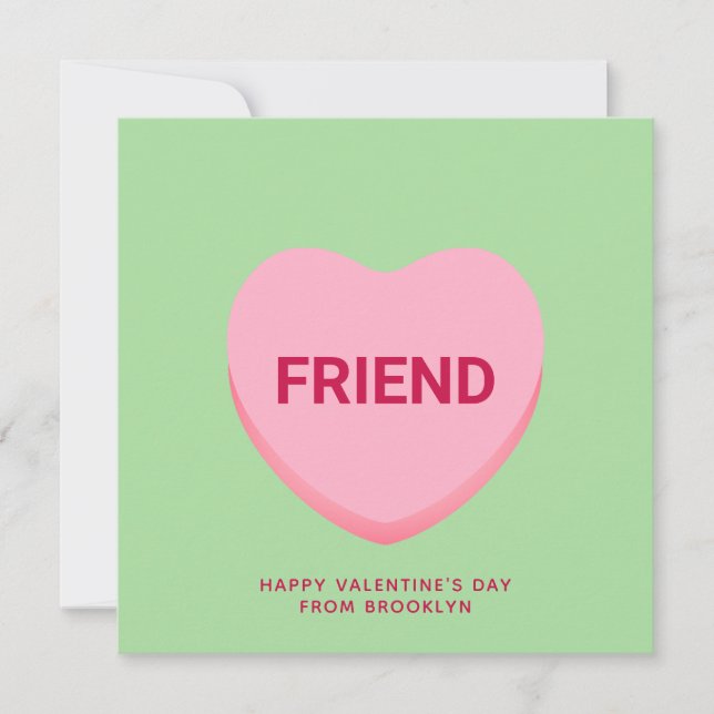 Freundschaftsgrün Gespräch Herzlichen Valentinstag Karte (Vorderseite)