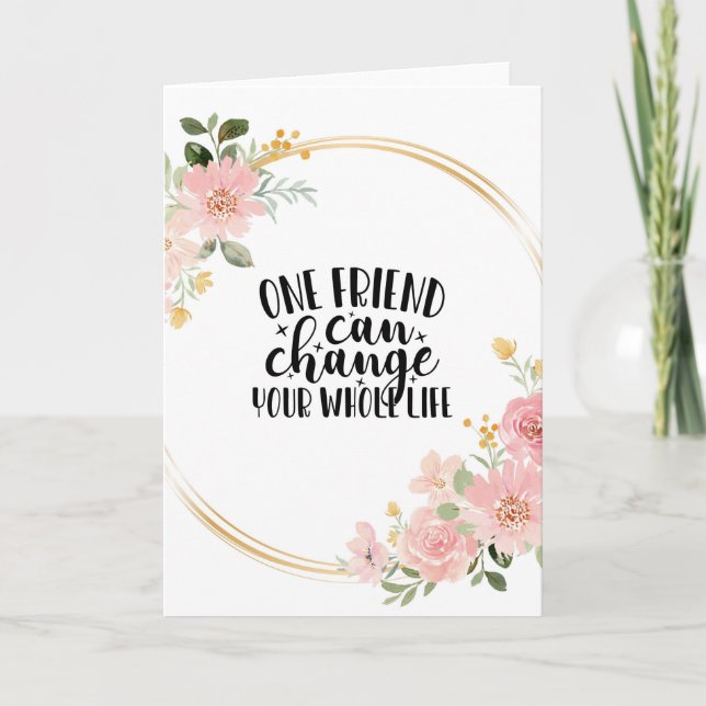 Freundschaftskarte, ästhetische Blumenfreundschaft Karte (Vorderseite)