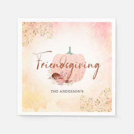 Freundschaftspendende Rose Gold Glitzer Pumpkin Serviette