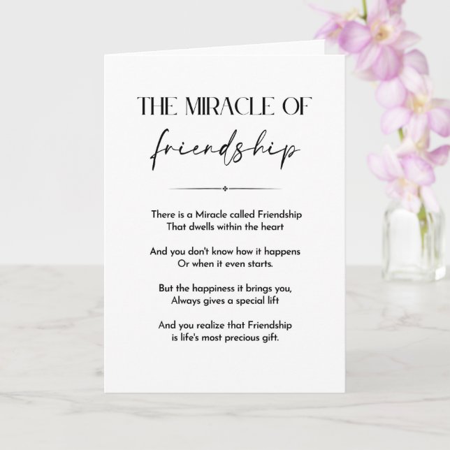 Freundschaftszitat, Freundschaftsgedicht inspirier Karte (Orchidee)