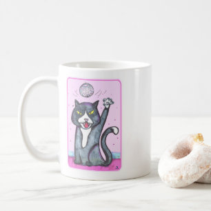 Frevolles Tanz Disco-Kugel Katzen-Cartoon-Spaß-Kun Kaffeetasse