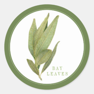 FREY BAY FEUILLES gros Stickers ronds +texte vert