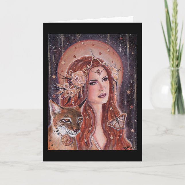 Freya Göttin von Lynx von Renee Lavoie Karte (Vorderseite)