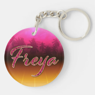 Freya Vorname Name golden pink Schlüsselanhänger