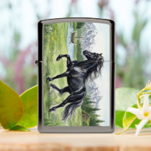 Freydis Black Horse dans un paysage nordique