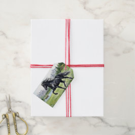 Freydis Black Horse in nordischer Landschaft Geschenkanhänger