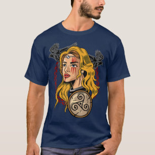 Freyja Norse Goddess Odins Ravens Huginn and Munin T-Shirt
