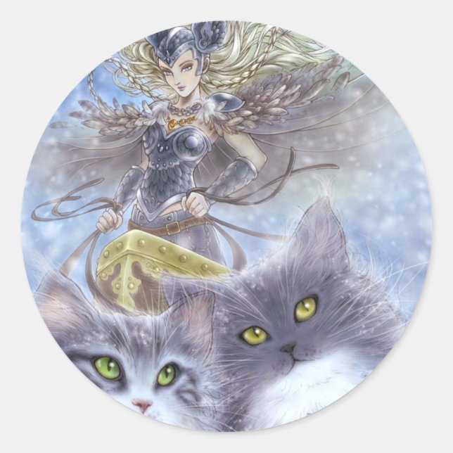 Freyja Round Sticker (Vorderseite)