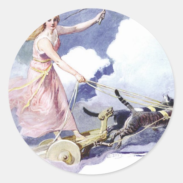 Freyja Runder Aufkleber (Vorderseite)