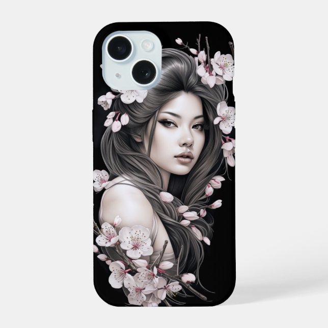 Freyja Sakura Cherry Blossoms Telefonzelle iPhone 15 Hülle (Rückseite)