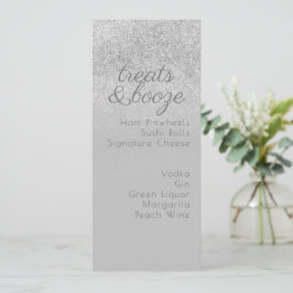 Friandises minimalistes Boissons Menu Gris Paillet