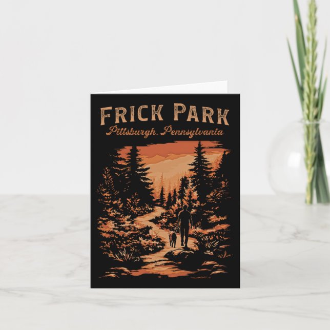 Frick Park Pittsburgh Pennsylvania Vintages Wander Karte (Vorderseite)