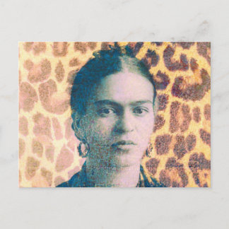 Frida Big Cat Print Background Postkarte