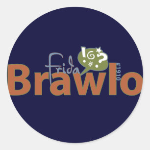 Frida Brawlo-Aufkleber Runder Aufkleber