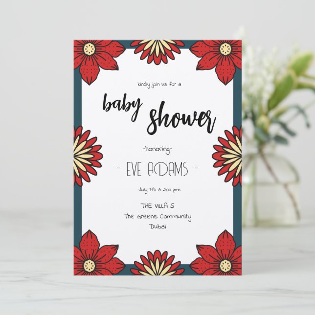 Frida Collection Baby shower Invitation (Debout devant)