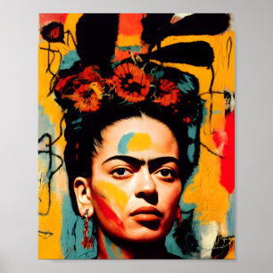 Frida Kahlo Abstrakt Colorful Poster
