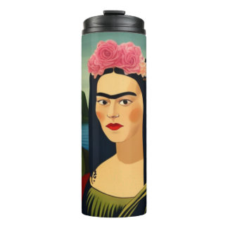 Frida Kahlo als Mona Lisa Thermal Tumbler Thermosbecher