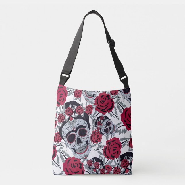 Frida Kahlo and Roses Tragetaschen Mit Langen Trägern (Vorderseite)