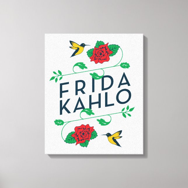 Frida Kahlo | BlumenTypografie Leinwanddruck (Vorderseite)