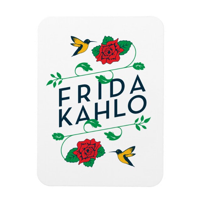 Frida Kahlo | BlumenTypografie Magnet (Vertikal)