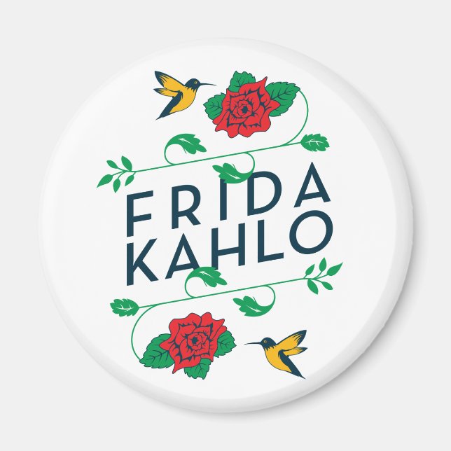 Frida Kahlo | BlumenTypografie Magnet (Vorne)