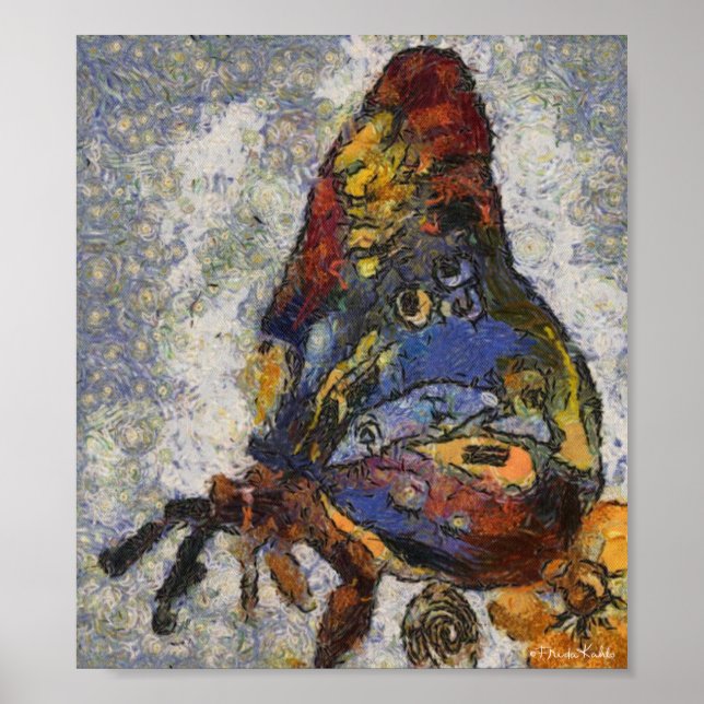 Frida Kahlo Butterfly Monet Inspire Poster (Vorne)