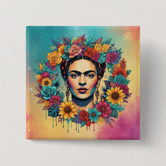 Frida Kahlo Button (Vorderseite)