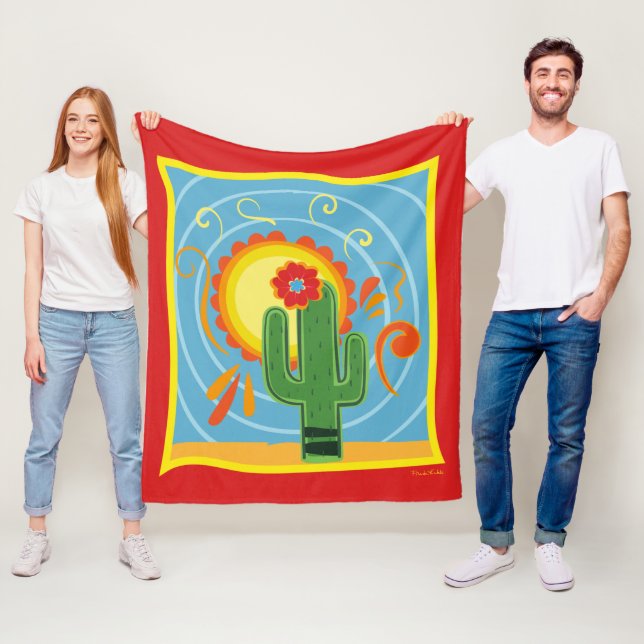 Frida Kahlo Cactus Graphic Fleecedecke (Beispiel)