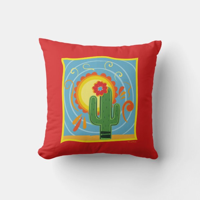 Frida Kahlo Cactus Graphic Kissen (Vorderseite)