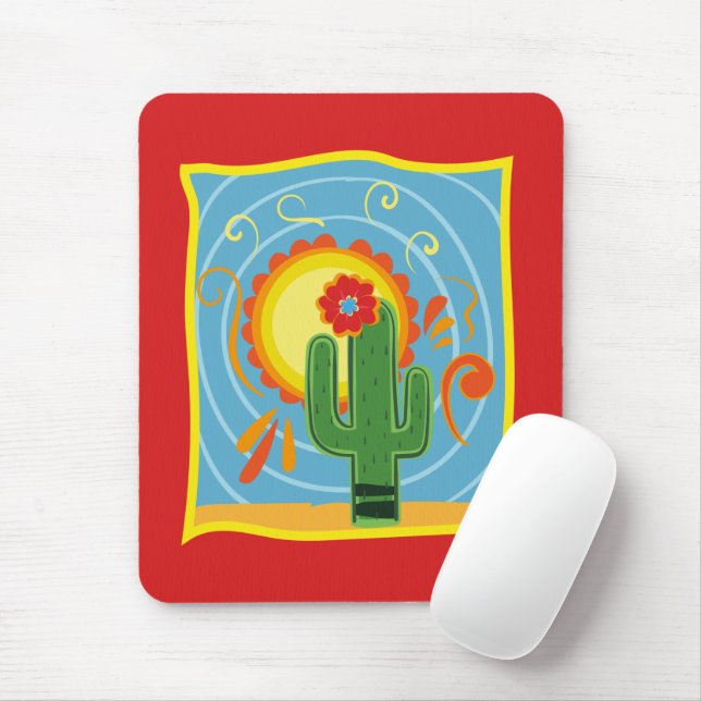 Frida Kahlo Cactus Graphic Mousepad (Mit Mouse)
