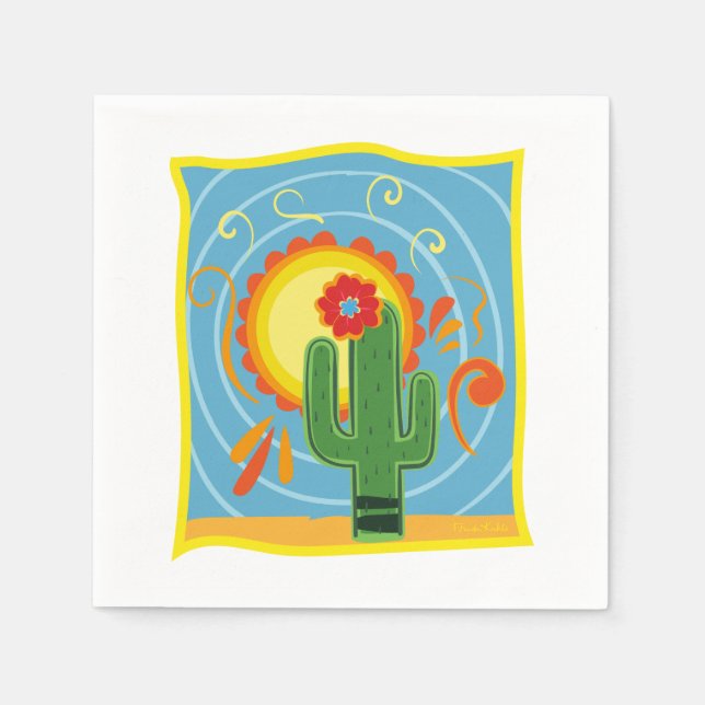 Frida Kahlo Cactus Graphic Serviette (Vorderseite)