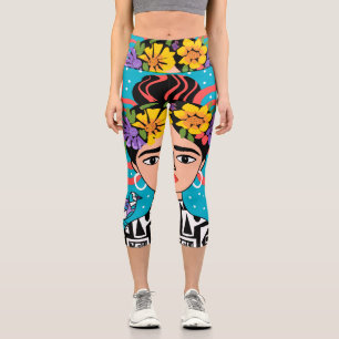 Frida Kahlo Capri-Leggings - Bunte feministische K Capri Leggings