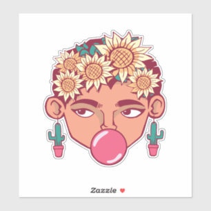 Frida Kahlo Cartoon Aufkleber