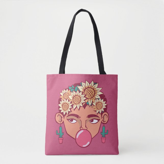 Frida Kahlo Cartoon Tasche (Vorderseite)