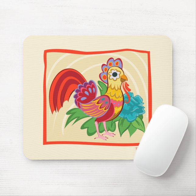 Frida Kahlo Chicken Graphic Mousepad (Mit Mouse)