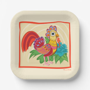 Frida Kahlo Chicken Graphic Pappteller