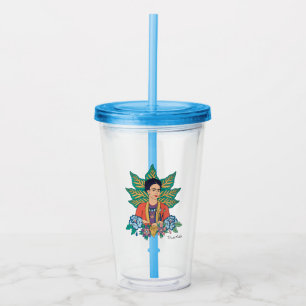 Frida Kahlo Colorful Floral Graphic Acryltrinkbecher
