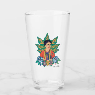 Frida Kahlo Colorful Floral Graphic Glas