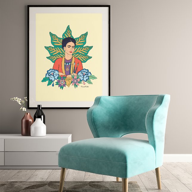 Frida Kahlo Colorful Floral Graphic Poster (Von Creator hochgeladen)