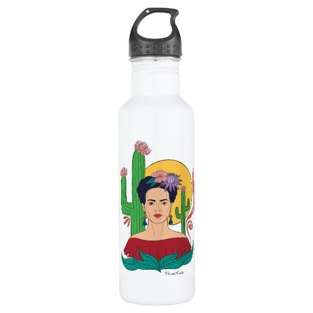 Frida Kahlo Desert Graphic Edelstahlflasche (Vorderseite)