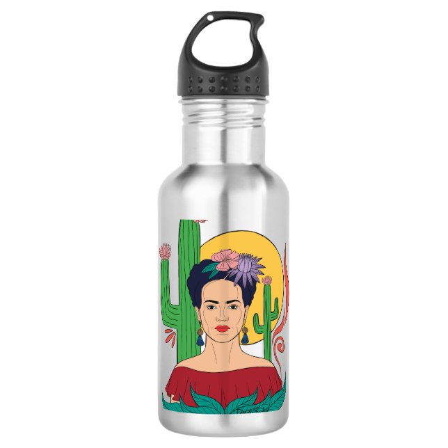 Frida Kahlo Desert Graphic Edelstahlflasche (Vorderseite)