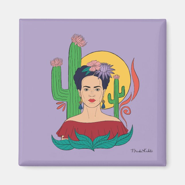 Frida Kahlo Desert Graphic Magnet (Vorne)