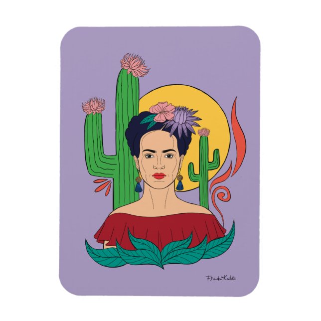Frida Kahlo Desert Graphic Magnet (Vertikal)