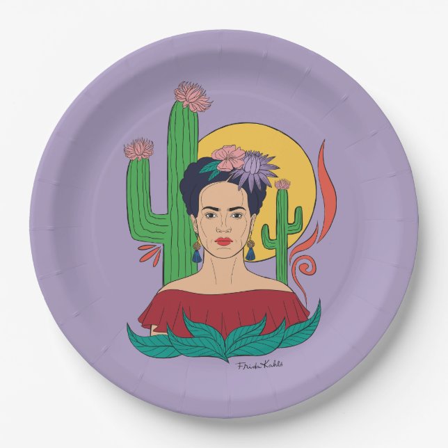 Frida Kahlo Desert Graphic Pappteller (Vorderseite)